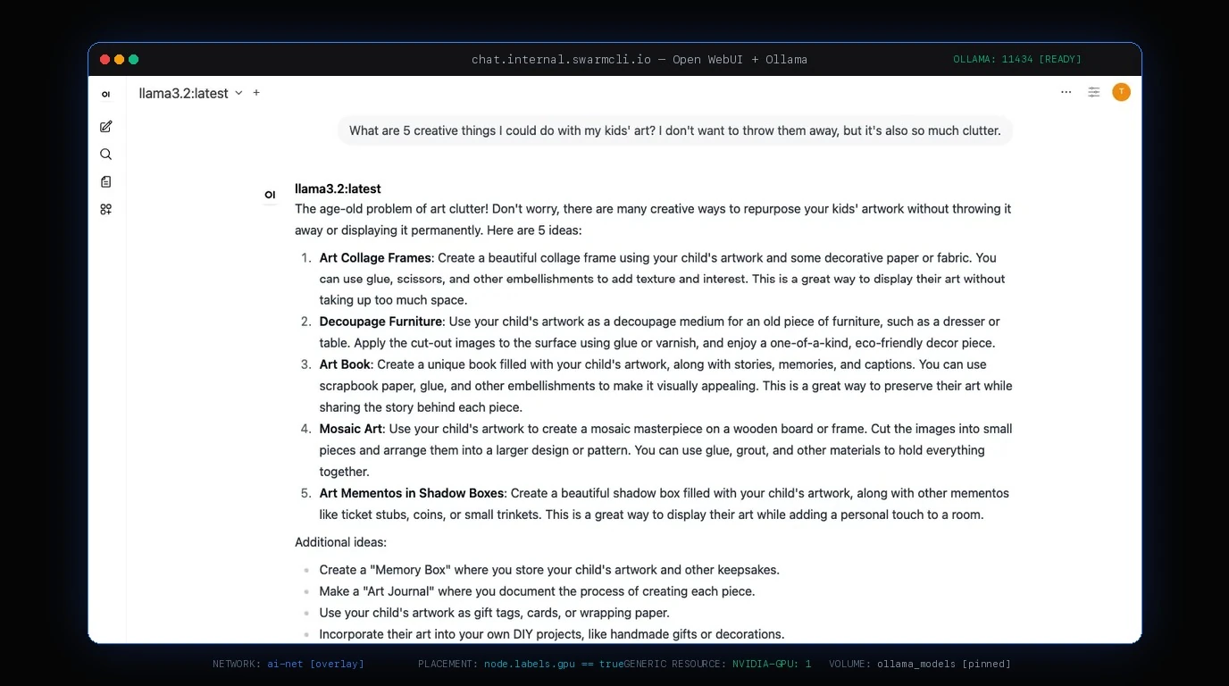 Open WebUI with Ollama on Docker Swarm: The Stack File, Step by Step